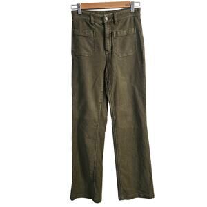 FAHERTY Stretch Terry Patch Pocket Pant in Island Olive Size 26